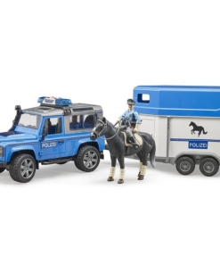 Bruder Land Rover Defender Police Vehicle with Horse Trailer